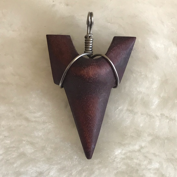 Wooden Shark Tooth Pendant - Picture 3 of 3